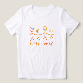 T-shirt En Tri-matière T‑Shirt Minimaliste Famille Heureuse