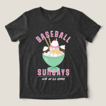 T-shirt Travel Baseball les dimanches crème glacée