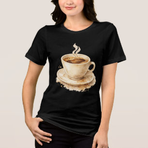 T-shirt En Tri-matière Tasse à café aquarelle