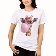 Tee-shirt mignon girafe avec Bubble Gum