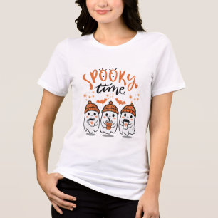 T-shirt En Tri-matière Temps Éffrayant d'Halloween Ghosts mignon,