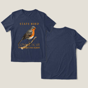 T-shirt En Tri-matière Territoire du Connecticut Oiseau Le Turdus Migrato
