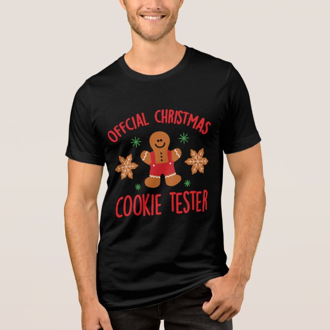 T-shirt En Tri-matière Tester officiel de biscuits de Noël (Recto)