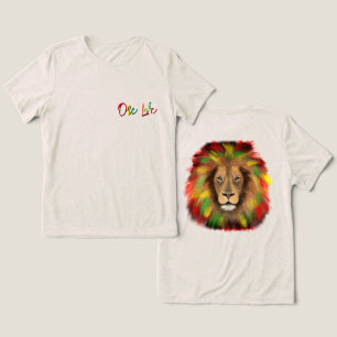 T-shirt En Tri-matière tête de lion rasta rouge vert jaune Jamaïque un am