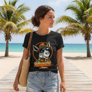 T-shirt En Tri-matière Têtu et Ensoleillé   Âne de Dessin Animé Cool
