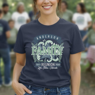 T-shirt En Tri-matière Thème de réunion de famille de Mountains Lake dk I