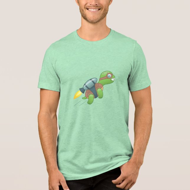 T-shirt En Tri-matière Tortue volante avec un Jetpack (Recto)