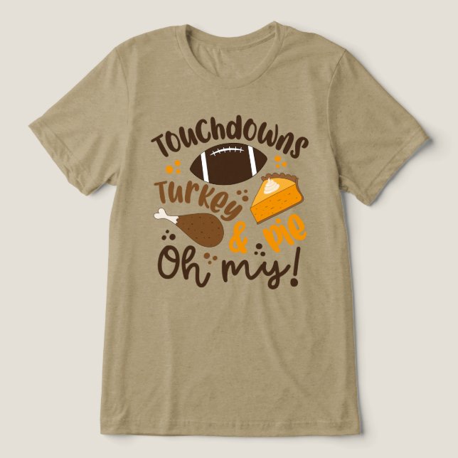 T-shirt En Tri-matière Touchdowns Turquie & tarte | Oh, mon (Design Recto)
