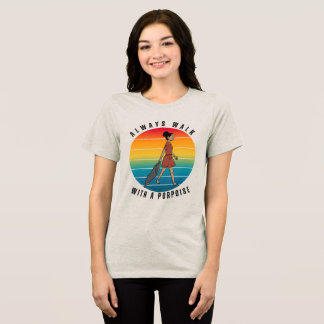 T-SHIRT  EN TRI-MATIÈRE TOUJOURS MARCHER AVEC UN MARSOUIN DRÔLE