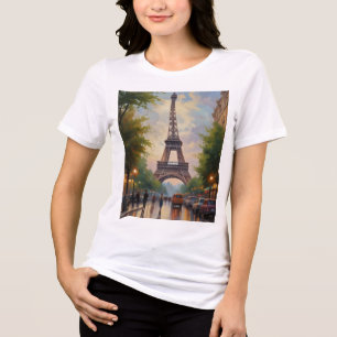 T-shirt En Tri-matière Tour Eiffel Paris Travel Vintage Retro Art