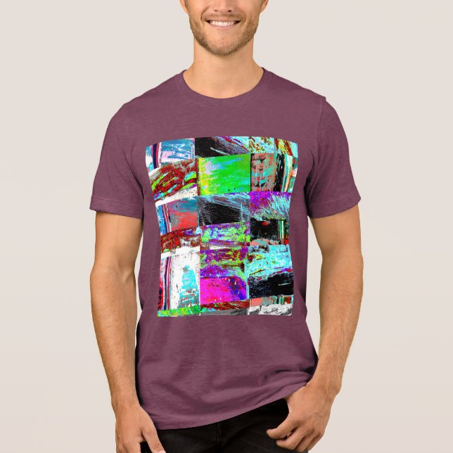 T-shirt En Tri-matière Tri-blend T-Shirt – Abstract Grid (Recto)