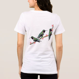 T-shirt En Tri-matière Trois colibris perchés sur une branche Floss Silt