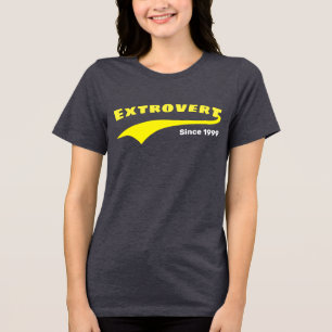 T-shirt En Tri-matière Typographie Extrovert Jaune Swoosh Date personnali
