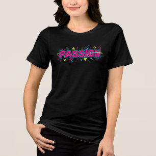 T-shirt En Tri-matière Typographie Passion Vibrante - Aesthétique Pop Art