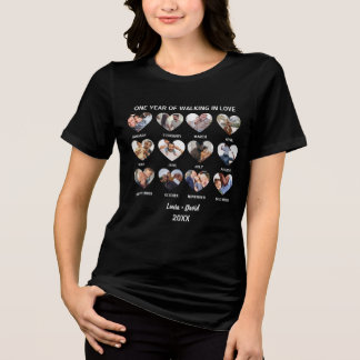 T-shirt En Tri-matière Un an de marche en amour 12 Collage de photos de c
