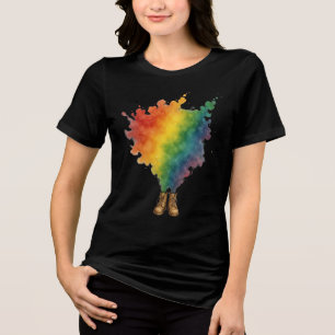 T-shirt En Tri-matière Un Arc-en-ciel dans des bottes beige