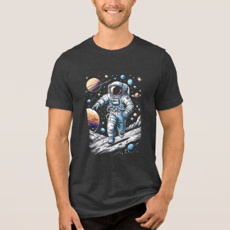 T-shirt En Tri-matière Un astronaute courant sur la lune