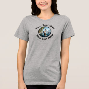 T-shirt En Tri-matière Un beau pélican Brown avec texte personnalisé