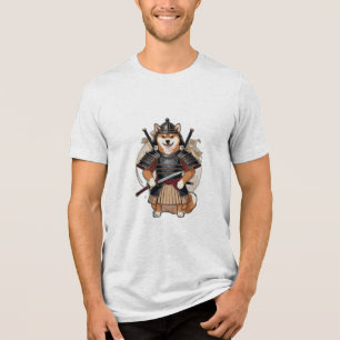 T-shirt En Tri-matière Un inu shiba en tenue samouraïe, tenant un katana.