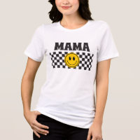Un joyeux mec souriant visage maman chemise