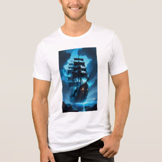 T-shirt En Tri-matière un navire fantôme, un bateau pirate, un bateau bru