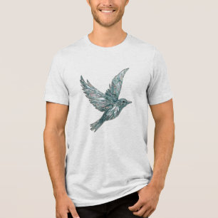 T-shirt En Tri-matière Un oiseau fait de verre brisé, volant en éclats