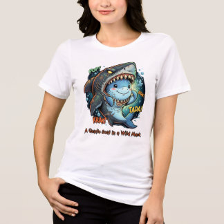 T-shirt En Tri-matière Une âme douce dans un masque sauvage Requin mignon