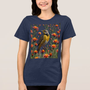 T-shirt En Tri-matière Une Larve Occidentale Entourée De Castilleja lina