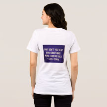 Une phrase sarcastique au dos d'un sweat-shirt