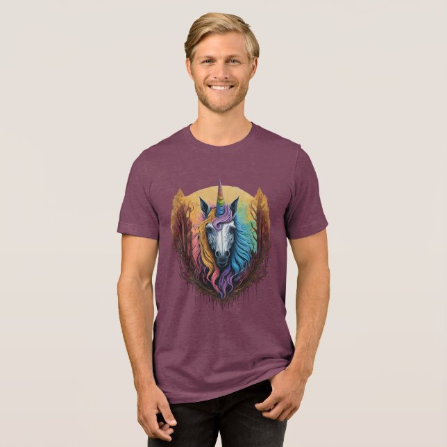 T-shirt En Tri-matière Unicorne arc-en-ciel (Recto plein)
