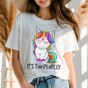 T-shirt En Tri-matière Unicorne C'est trop Peopley amusant Introvert mode
