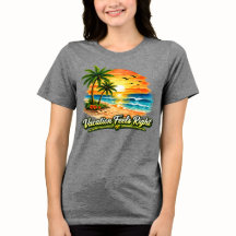 Vacances, ça se sent bien Tee de plage côtière USA