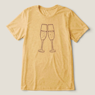 T-shirt En Tri-matière Verres à Champagne Minimalistes avec Texte Forever