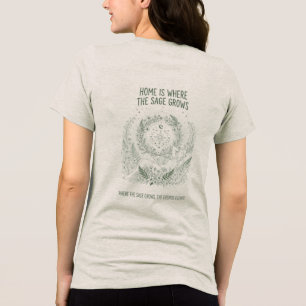 T-shirt En Tri-matière Vert sauge vintage forêt et boussole céleste