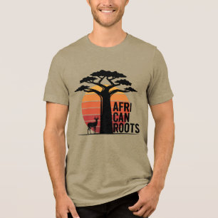 T-shirt En Tri-matière Vêtement de rue africain Baobab et gazelle graphiq