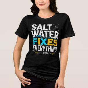 T-shirt En Tri-matière Vêtements Beach Lover : L'eau salée résout tout 
