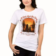 Vêtements Silhouette Fille et Chien, Cadeau pour A