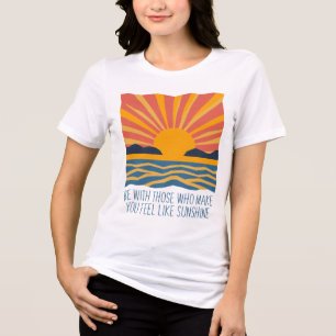 T-shirt En Tri-matière Vibes côtières du coucher de soleil rétro Citation