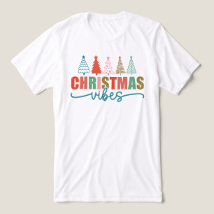 T-shirt En Tri-matière Vibes de Noël - Colorful Holiday Trees Design