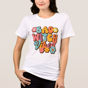 T-shirt En Tri-matière Vibes Halloween Bad Witch Retro Typographie Super