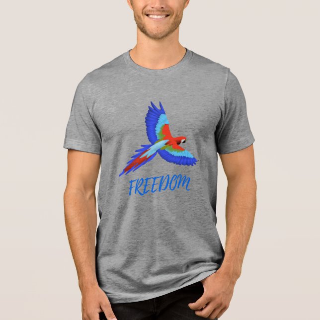 T-shirt En Tri-matière Vibrant Macaw Parrot Freedom Tri-blend T-Shirt (Recto)