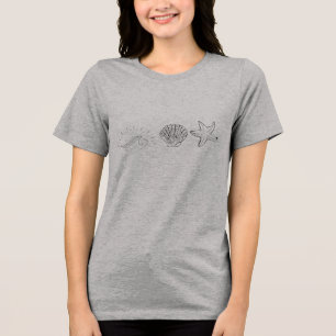 T-shirt En Tri-matière "Vibrations Côtières - Vague, Coquillage et Étoile