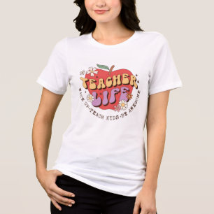 T-shirt En Tri-matière Vie de l'enseignant - Réveil, Enseigner, Inspirer