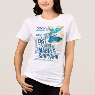T-shirt En Tri-matière Vintage Marine Shipyard - Yach Nautique de la côte