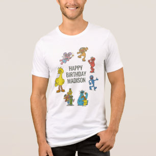 T-shirt En Tri-matière Vintage Personnages de Sesame Street Tri-Blen Anni