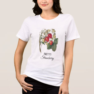T-shirt En Tri-matière Vintage Rouge jolie fraise Branche personnalisée