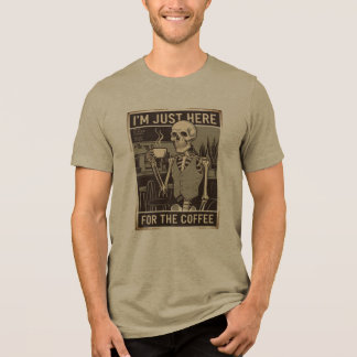 T-shirt En Tri-matière Vintage Squelette Chemise Café Lover Tee