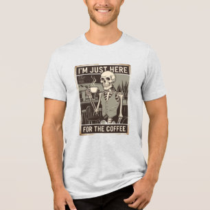 T-shirt En Tri-matière Vintage Squelette Chemise Café Lover Tee