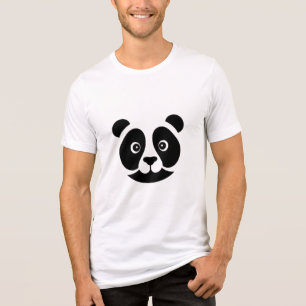 T-shirt En Tri-matière Visage de panda minimaliste - Simplicité en noir e