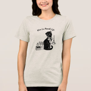 T-SHIRT EN TRI-MATIÈRE VIVE LA VIE FRANÇAISE